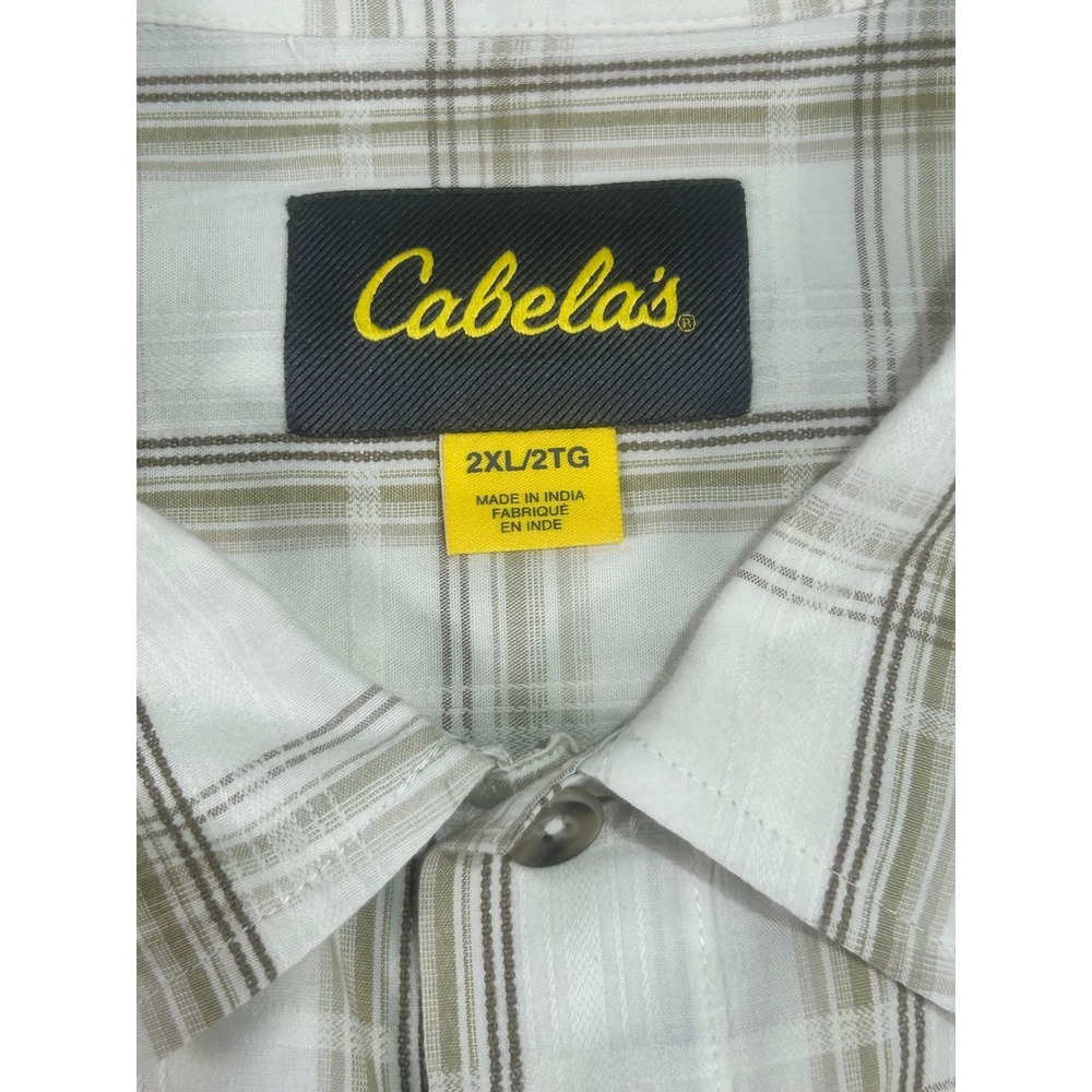 Cabelas Lot of 2 Mens 2XL Reg Plaid Short Sleeve Button‎ Up Shirt Casual Outdoor - Picture 10 of 12